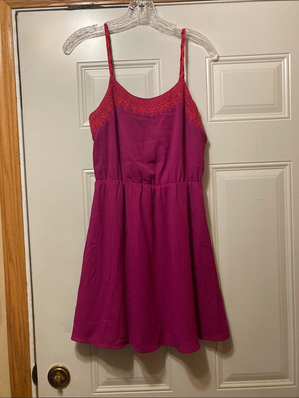 Collective‎ Concepts Magenta Dress with Orange Embroidery S NWT